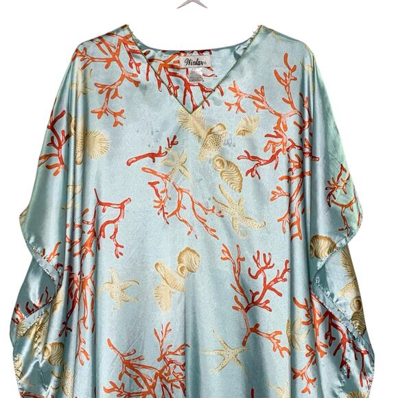 Winlar OS Womens Analucia Long Caftan Satin Lounger Coverup Resortwear - Picture 5 of 9